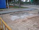 Obras del primer parque infantil de Masías.